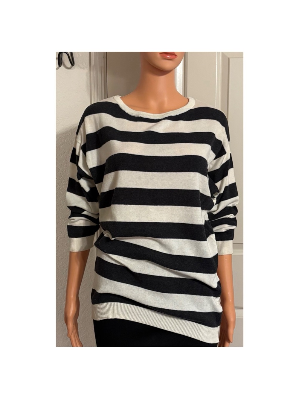 Classic Black & White Striped Women's Sweater